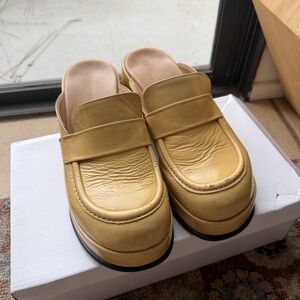 Paloma Wool Yellow Leather Women's Loafers